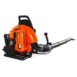Garvee Benzin-Laubbläser 66 cm³ als Rucksackgerät, 4,0 PS Laubbläser mit 1.495 m³/h Luftstrom, 515 km/h Luftgeschwindigkeit, für Garten, Hof & Wintereinsatz - Orange