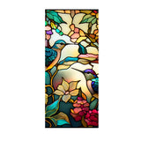 Garvee Retro PVC Fensterfolie Hummingbird Blume Statische Haftung UV-Schutz Vinyl 45x100cm Für Dusch- Und Fensterdeko - Wie gezeigt
