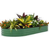 Garvee Hochbeet Metall 244 × 122 × 45 cm, Verzinkt, Rostbeständig, Extra Tief, Grün - Grün