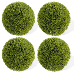 Garvee Artificial Buchsbaumkugel 4er-Set, Groß Ø30 cm, UV-Resistant, Weatherproof, Hanging Decorative Plant for Garden and Wedding, Green
