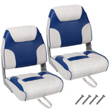 Garvee Bootssitze 2er-Set Klappbar, Ergonomisch, Robust, Für Angel- & Bassboote - Weiß/Blau