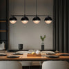 Garvee Moderne 4-Flammige Esstisch-Hängeleuchte Aus Schwarzem Metall, Höhenverstellbar, Retro-Industriestil, Für Esszimmer & Café