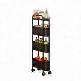 Garvee Kücheninsel, ausziehbar, 4 Ebenen, Kippschutz, Rollen, Schwarz - Schwarz