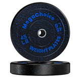 Garvee 45 Lb Bumper Plates 2" Rubber Gewichtsscheiben Set Mit Stahlring, Stoßabsorbierend Für Zuhause & Gym, Farbige Gewichte - Blau