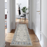 Garvee Waschbarer Teppich 80 x 150 cm Kaschmir-Baumwolle Boho Vintage Wohnzimmer Esszimmer Rutschfest - Beige