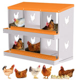 GARVEE 2-stöckiges Legenest für Hühner, 6 Fächer, Hühnernistkasten aus verzinktem Stahl mit Eierauffangschale & Lüftungslöchern, Abrollnest für Hennen & Geflügel - Orange
