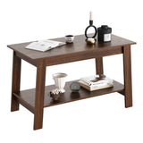 Garvee Kaffeetisch 31.49" Rustikaler 2-Stufiger Couchtisch Holz Modern Farmhouse Stil Rechteckig Hell Walnuss Für Wohnzimmer Büro Schlafzimmer - 
