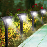 Garvee Solarlampen Für Außen 4 Stück Solar Gartenleuchte Mit Bewegungsmelder IP65 Wasserdicht Für Garten Patio Rasen Pfad