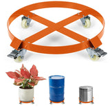 Garvee Schwerlast-Fasswagen für 55-Gallonen-Fässer – 450 kg (1000 lbs) Tragkraft, 4 Lenkrollen mit Bremse, aus Stahl (Orange) - Orange