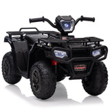 GARVEE Kinder-Elektroauto 12 V mit Eltern-Fernbedienung, Sanftanlauf, Radfederung, Sicherheitsgurt, LED-Lichtern und USB-Musikplayer, Schwarz - Schwarz