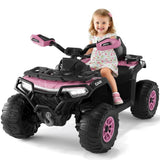 Garvee Rosa Elektro-Quad 12V für Kinder – Mit Fernbedienung, 2x35W Motoren, Musik & LED für Kinder 3-8 Jahre - Rosa