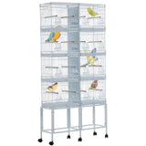 Garvee Großer Vogelkäfig Weiß, 85 × 28 × 170 cm, Finkenkäfig für kleine Vögel, mit Sitzstangen - Weiß