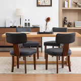 Garvee Esszimmerstühle 4er-Set, gepolstert mit PU-Kunstleder, ergonomische Rückenlehne, Modern, Schwarz - Schwarz