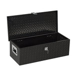 Garvee Alu-Werkzeugkasten für Pick-Up – 76×33×24 cm, Diamantblech-Oberfläche, abschließbar mit Hydraulik-Dämpfern (Schwarz) - Schwarz