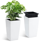 Garvee 16" Hohe Pflanzgefäße Set 2 Schwarz Mit Automatischer Bewässerung Und Wasserstandsanzeige Für Innen & Außen - blau