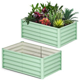 Garvee Galvanisiertes Hochbeet 180×90×45 cm – Stabile Stahlkonstruktion, Rostschutz, Offener Boden, Sicherheitsecken - Grün
