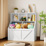 Garvee Kinder Bücherregal Und Spielzeug Aufbewahrung Multifunktional Stabil Sicher MDF Material Weiß Für Spielzimmer Kinderzimmer 35.4"x16.5"x36.2" - Weiß