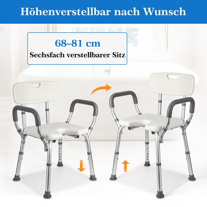 Höhenverstellbare Sitzfläche mit 5 Stufen
