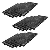 Garvee Kunststoffpaletten für Kellerlagerung, HDPE, Wasserdicht, Belüftet, Rutschfest, Modular, 12er-Set, Schwarz - Schwarz