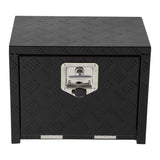 Garvee 46 cm Aluminium Werkzeugkasten: Wasserdichte Unterbodenbox mit Netzfach & T-Griff-Schloss für Pickup & Wohnmobil, Schwarz - Schwarz