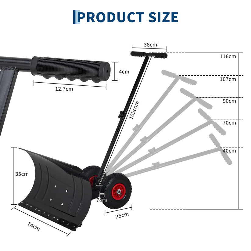 Klappbarer Schneeschieber für platzsparende Lagerung