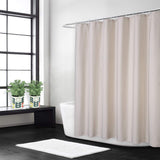 Garvee Flachs Leinen Duschvorhang Mit Haken Für Badezimmer, Hotel Luxus, Waschbar, Elfenbein, 200x200 cm - Elfenbein