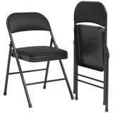 Garvee Klappstühle 6er-Set, Stahlrahmen, bis 159 kg, klappbar & stapelbar, Schwarz