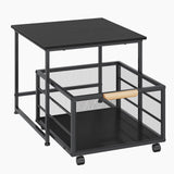 Garvee Aufbewahrungsschrank 20×20 IN, LED, Kippschutz, Rollen, Schwarz - Schwarz