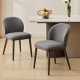Garvee Esszimmerstühle Set 2, Moderne Polsterung, Ergonomische Rückenlehne, Holzbeine, 265lbs Kapazität, Platzsparend, Für Küche & Restaurant, Grau - Dunkelgrau