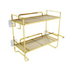 Garvee Badezimmer Regal Metall Wc Regal BadezimmermöBel, Toilettenregal Mit Toilettenpapierhalter, ÜBer Der Toilette Aufbewahrungsregal für Die Wand Platzsparend, Kein Bohren (Gold, 2 Stufe, 45 x 16 x 36 cm)