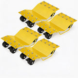 Garvee 4er-Set Fahrzeug-Rangierhilfe bis 3.628 kg, für Reifen bis 30,5 cm, 360° Rollen mit Feststellbremsen, Stahl, Gelb - Gelb