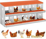 Garvee Legenest für Hühner mit 10 Fächern, Hühnernistkasten aus verzinktem Stahl, Rollaway-System, herausnehmbare Eierauffangschale, Lüftungslöcher & werkzeuglose Montage, Orange - Orange