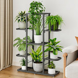 Garvee Pflanzenständer 5-stufig, Metall, Wasserdicht, Platzsparend, Für Wohnzimmer & Balkon, Grau - Grau