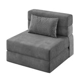 Garvee 4-in-1 Klappsofa Bett & Stuhl Bett Vielseitig Komfortabel Cordstoff Dunkelgrau Für Wohnzimmer & Gästezimmer - grau