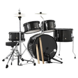 Garvee 5-teiliges Kinder Schlagzeug Set, Bassdrum, Snare & Hi-Hat, 74 cm, Schwarz - Schwarz