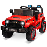 Garvee 12V Kinder-Elektroauto, elektrisches Spielzeugauto mit 2,4-GHz-Fernbedienung, Bluetooth-Musikfunktion, Hupe und LED-Scheinwerfern, für Kinder von 3 bis 8 Jahren, Rot - Rot