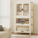 Garvee Faltbarer Kleiderschrank Kunststoff Großes Fassungsvermögen 360° Rollen Stapelbar Wasserdicht Für Schlafzimmer & Wohnzimmer 70x41.5x154.4cm