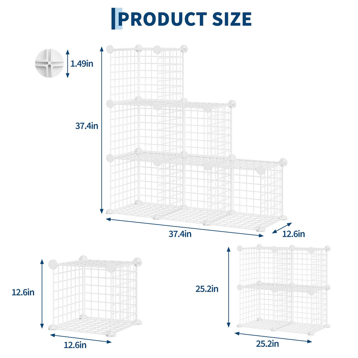 6-Fächer Würfelregal modular aufstellbar