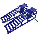 Garvee Auffahrrampe, Tragkraft 5443 kg, Metal robust Antideslizante, Ajuste Altura 25-38 cm, für Garage, Blau - Blau