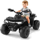 Garvee Schwarz Elektro-Quad 12V für Kinder – Mit Fernbedienung, 2x35W Motoren, Musik & LED für Kinder 3-8 Jahre - Schwarz