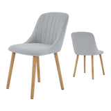 Garvee Esszimmerstühle 4er-Set, gepolstert mit Stoff, ergonomische Rückenlehne, Modern, Grau - Grau