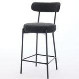 Garvee Barhocker Set 2 mit Memory-Schaum, Metallgestell, Ergonomisch, Fußstütze für Küche & Bar, 76,2 cm, Modern, mit Rückenlehne, gepolstert, Schwarz - Schwarz