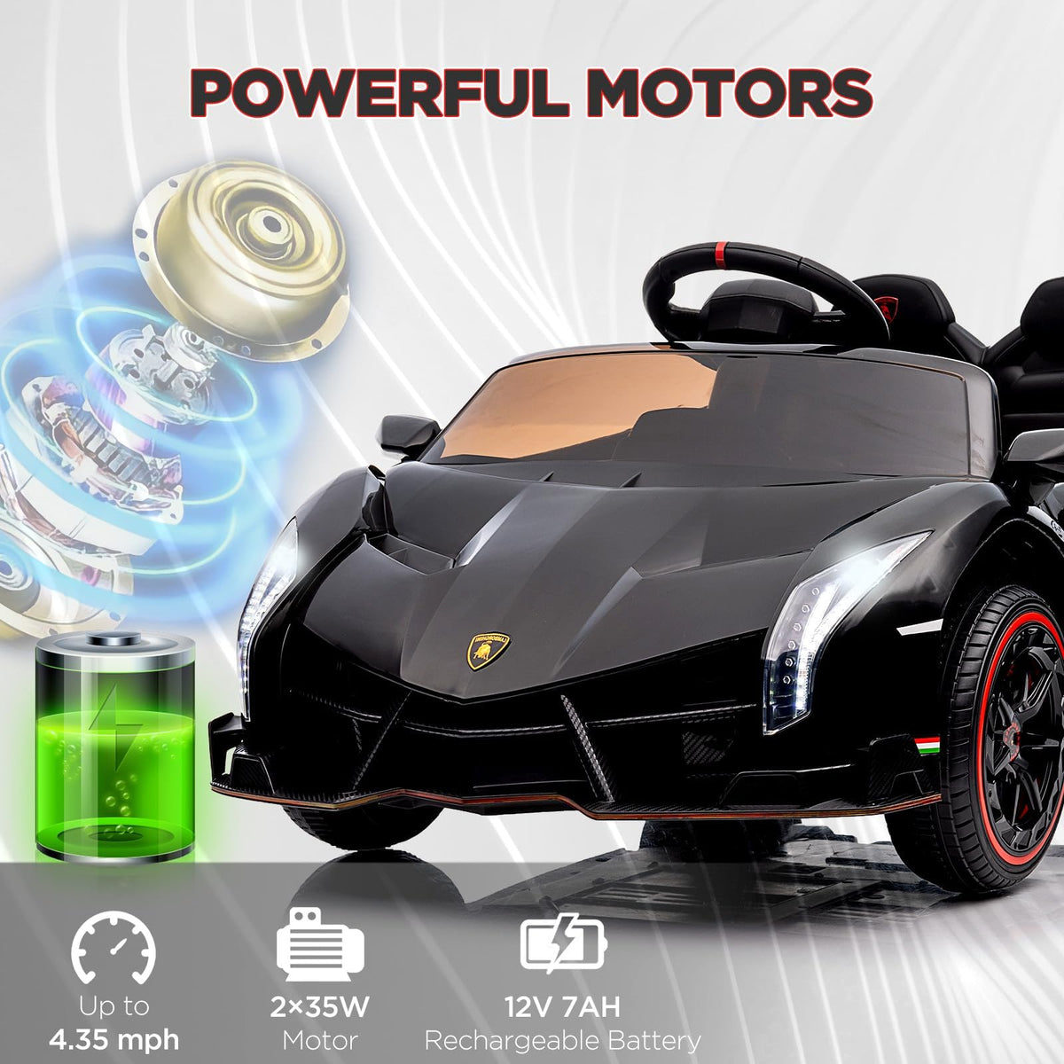 Kinder Elektroauto mit MP3 USB AUX Bluetooth und LED Licht