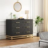 Garvee Kommode Schlafzimmer 6 Schubladen Weiß Modern Mit Metallbeinen Für Flur Und Wohnzimmer 39.4x18.8x28.8 Zoll