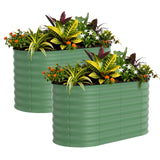 Garvee Hochbeet Set 2 Verzinkt, 120×60×60 cm, Stahl, Offener Boden für Garten & Terrasse - Grün