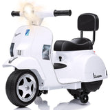 Garvee Kinder-Elektroroller 6V 4,5Ah mit Stützrädern, LED-Licht, Musik, Hupe & Fußpedal, 3 km/h, für Kinder 3–6 Jahre bis 20 kg - Weiß