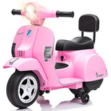 Garvee Kinder-Elektroroller 6V 4,5Ah mit Stützrädern, LED-Licht, Musik, Hupe & Fußpedal, 3 km/h, für Kinder 3–6 Jahre bis 20 kg - Rosa