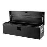 Garvee Deichselbox 122 × 38 × 38 cm aus Stahl, LKW-Werkzeugkasten mit Gasdruckfeder für Anhänger & Wohnmobil, Schwarz - Schwarz