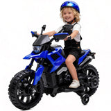GARVEE Elektro-Kindermotorrad mit Stützrädern, 6V 4Ah Akku, LED-Scheinwerfer & Hupe, für Kinder von 3–8 Jahren, Blau - Blau