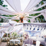 Garvee Deckenvorhänge Für Hochzeiten 6 Paneele 1,5x6m Chiffon Weiß Für Zeremonien Empfang Bankett